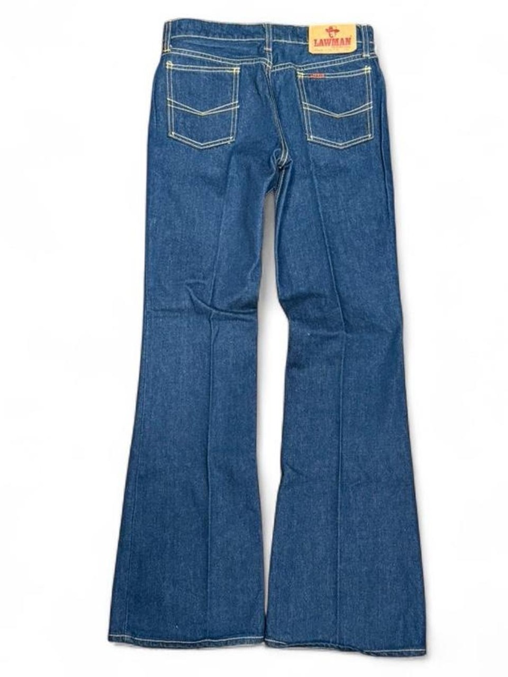 Vintage 70s Lawman Deadstock Western Indigo Flared Bell Bottom Jeans